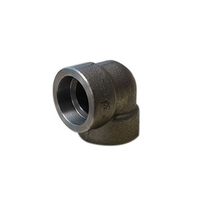 90 ডিইজি 45 ডিইজি জাল ইস্পাত কনুই ASME B16.11 কনুই ক্যাপ টি 3000LB থ্রেডড এসডাব্লু